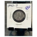1943-S Lincoln Steel Wheat Cent in Protective Hold
