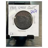1819 Large Cent United States Copper Coin