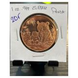1 oz .999 Copper Panda Round, 2017 Edition