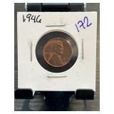 1946 Lincoln Wheat Penny in Cardboard Coin Holder