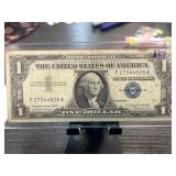 1957A $1 Silver Certificate U.S. Note with Blue