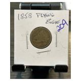 1858 Flying Eagle Cent in Coin Holder