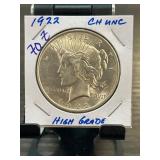 1922 Peace Silver Dollar, CH UNC, High Grade