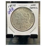 1879 Morgan Silver Dollar with UNC Details
