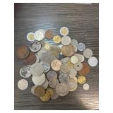 World Coins in Various Denominations and Materials