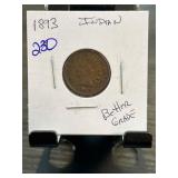 1893 Indian Head One Cent Coin in Better Grade Con