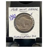 1918 United States Buffalo Nickel with Mint Error