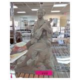 Clay Figurine of a Seated Man Playing a Stringed I