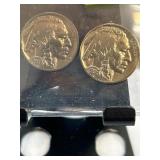 1937 and 1936 Buffalo Nickels in Protective Case