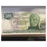 Argentina 500 Pesos Banknote, Banco Central, Seria