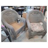 Wicker Armchairs with One Cushion