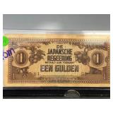 Japanese Government Issued 1 Gulden Banknote from
