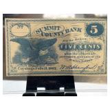1862 Summit County Bank Five Cents Note from Cuyah