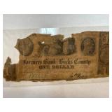 Farmers Bank of Bucks County One Dollar Note