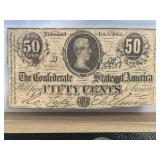 Confederate States of America Fifty Cents Note, 18
