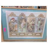 Framed Alphonse Mucha The Seasons Art Nouvea