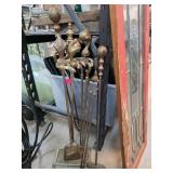 Brass Fireplace Tools with Decorative Handles