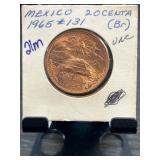 Mexican 20 Centavos Coin 1965 Copper-Clad