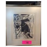 Framed Artists Proof Black and White Print Sign