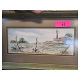 Framed Watercolor Landscape by Connie Foreman