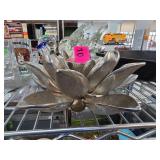 Metallic Lotus-Shaped Heavy Candle Holder