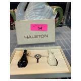 Halston Perfume Decanter Set with Black and White
