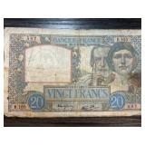 Vintage Banknotes Including Banque de France and J