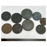 10 British Historical Coins with Various Monarchs