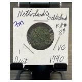 1740 Netherlands Gelderland 1 Duit Coin