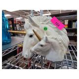 White Ceramic Unicorn Head Bust with Gold Horns