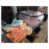 Linens, Tableware, and Comforter in Storage Bag
