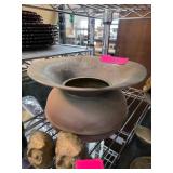Bronze Pedestal Bowl with Flared Rim