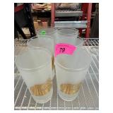 5 Frosted Glasses with Gold Lady Design