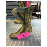 Cast Brass Victorian-Style Button Boot Doorstop or