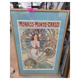 Framed Alphonse Mucha Monaco-Monte-Carlo Art Nouve