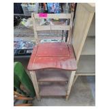 Rustic Wooden Convertible Chair with Red Finish