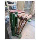 Vintage South Bend Croquet Set With Wooden Mallets