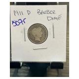 1911-D Barber Dime in Holder
