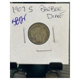 1907-S Barber Dime in Coin Holder