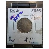 1883 USA Liberty Head Nickel ï¿½No Centsï¿½ Variant