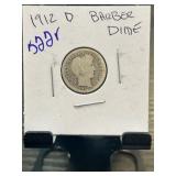 1912-D Barber Dime in Holder