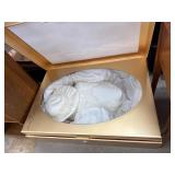 Boxed White Satin Christening Gown with Bonnet