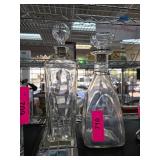 Clear Glass Decanters with Stoppered Lids