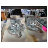 Two Decorative Silver-Toned Shell-Shaped Wall-Moun