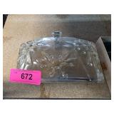 Clear Acrylic Box Clutch with Floral Design and Rh