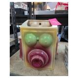 Glazed Ceramic Wall-Mount Vase or Sconce with Embo