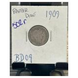 1909 Barber Dime in Protective Holder