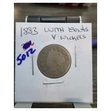1883 Liberty Head Nickel (With Cents), Mounted