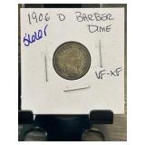 1906-D Barber Dime in VF-XF Condition