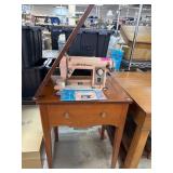 Atlas Sewing Machine with Wood Cabinet and Instruc